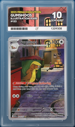 Gumshoos 153/132 ACE 10 perfect subgrades Pokemon TCG Mega Evolution - Image 1