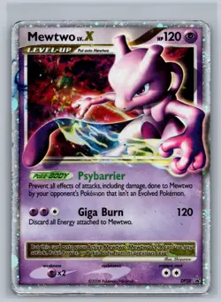 Mewtwo LV.X DP28 Holo Promo Diamond and Pearl Promos Pokemon Heavily Played - Image 1