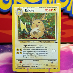 Pokemon TCG Raichu Fossil 14/62 Holo Rare 90 HP Eng 1999 Unlimited WotC - Image 1