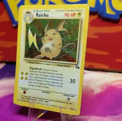 Pokemon TCG Raichu Fossil 14/62 Holo Rare 90 HP Eng 1999 Unlimited WotC - Image 2