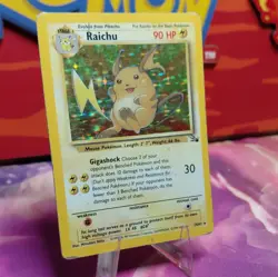 Pokemon TCG Raichu Fossil 14/62 Holo Rare 90 HP Eng 1999 Unlimited WotC - Image 3