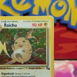 Pokemon TCG Raichu Fossil 14/62 Holo Rare 90 HP Eng 1999 Unlimited WotC - Image 4