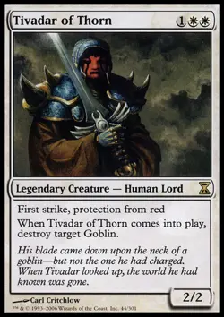 MTG Tivadar of Thorn - Foil, Time Spiral, Heavily Played, English - Image 1