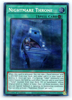 Nightmare Throne - MP25-EN072 - Prismatic Secret Rare - 1st Edition Yugioh - Image 1