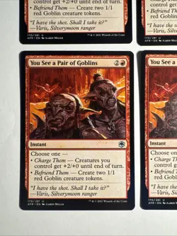4x Mtg D&D Forgotten Realms You See A Pair Of Goblins NM/M Magic The Gathering - Image 2