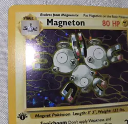 Magneton Pokemon Card Game HOLO 1st Edition Fossil 11/62 TCG 1999 Holographic LP - Image 3