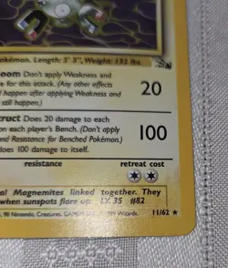 Magneton Pokemon Card Game HOLO 1st Edition Fossil 11/62 TCG 1999 Holographic LP - Image 5