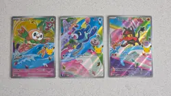 Pokemon Gen 7 Set First Partner Illustration Series 1 - Rowlett Litten Popplio - Image 1