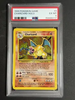 Pokemon Base Set Charizard 4/102 Unlimited Holo PSA 6 Graded English 1999 WOTC - Image 1
