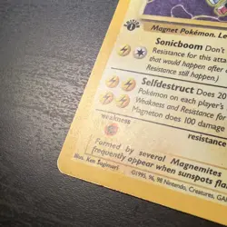 Pokemon Magneton Fossil Holo Rare 11/62 1999 80 HP Sonicboom Stage 1 1st Edition - Image 4