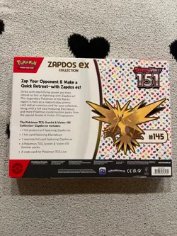 POKEMON SCARLET & VIOLET TCG 151 ZAPDOS EX COLLECTION BOX NEW SEALED - Image 2