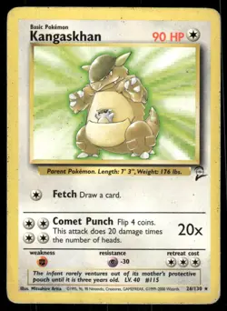 2000 Pokemon Kangaskhan Rare Base Set 2 26/130 DMG - Image 1