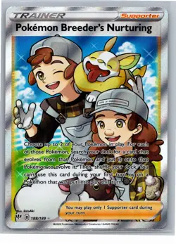 Pokemon Breeder's Nurturing (Full Art) Ultra Rare : Darkness Ablaze 188/189 NM - Image 1