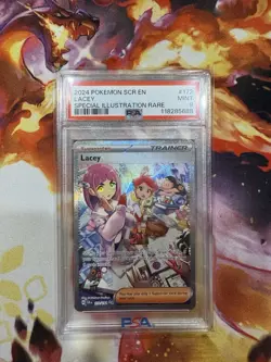Lacey Trainer Holo Pokemon TCG Stellar Crown Special Illustration 172 PSA 9 - Image 1