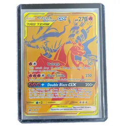 Reshiram & Charizard GX SM247 Gold Promo Tag Team Pokemon Card EX - Image 1