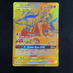 Reshiram & Charizard GX SM247 Gold Promo Tag Team Pokemon Card EX - Image 2