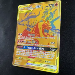 Reshiram & Charizard GX SM247 Gold Promo Tag Team Pokemon Card EX - Image 4