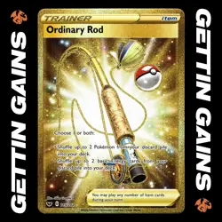 Ordinary Rod - 215/202 - Secret Rare - Sword & Shield Base - Pokemon Card - NM/M - Image 1