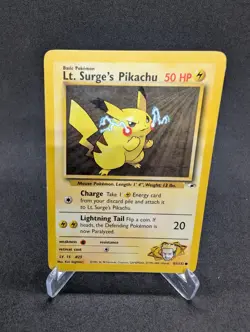 Lt. Surge's Pikachu 81/132 Common Gym Heroes Pokemon Moderately Played MP - Image 1