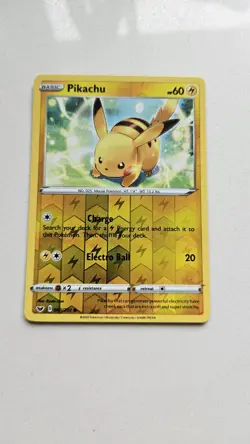 Pikachu 065/202 Common Sword & Shield Pokemon Reverse Holo Lightly Played - Image 1