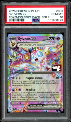 2025 POKEMON PLAY! POKEMON PRIZE PACK: SER 7 #086 SYLVEON EX PSA 10 - Image 1