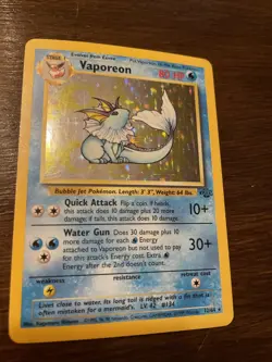 Pokemon TCG Vaporeon Jungle 12/64 Holo Unlimited Holo Rare - Image 1