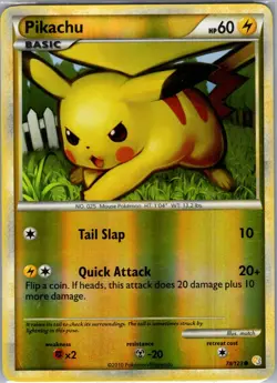 Pikachu 78/123 Reverse Holo HeartGold SoulSilver English Pokemon TCG Single NM - Image 1