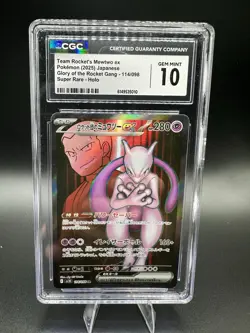 CGC 10 Team Rocket's Mewtwo ex 114/098 JP Holo SR SV10 Glory of Team Rocket - Image 1