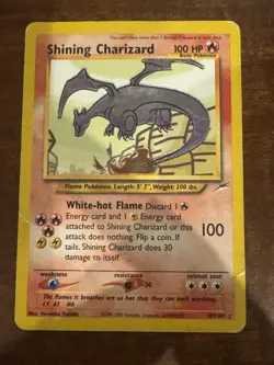 Pokemon TCG Shining Charizard 107/105 Neo Destiny 2000 Holo Rare MP/HP - Image 2