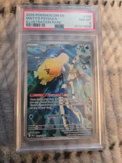 Pokemon TCG Misty's Psyduck 193/182 PSA-8 Illustration Rare - Image 1