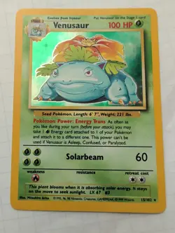 Pokemon TCG Venusaur 015/102 Base Set Holo Rare Unlimited - Uncirculated - Image 1
