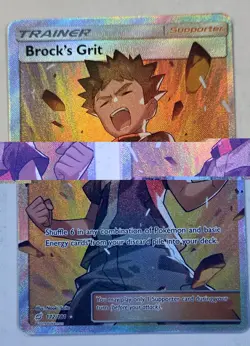Brock’s Grit Full Art Ultra Rare Trainer 172/181 SM- Team Up Holo Pokemon TCG - Image 1