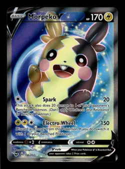 Morpeko V 190/202 SWSH01: Sword & Shield Base Set Full Art Ultra Rare Pokemon - Image 1