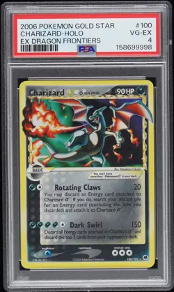 2006 POKEMON EX DRAGON FRONTIERS GOLD STAR #100 CHARIZARD-HOLO PSA 4 - Image 1