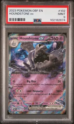 2023 POKEMON OBF EN-OBSIDIAN FLAMES #102 HOUNDSTONE EX PSA 9 - Image 1
