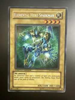 Yugioh Elemental Hero Sparkman EHC2-EN001 Secret Rare Limited Edition NM - Image 1