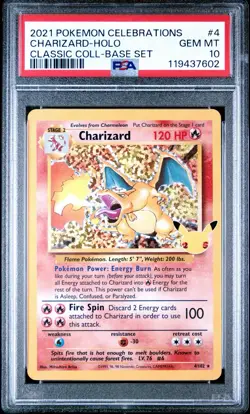 Charizard 2021 Pokemon Celebrations #4 Classic Collection Holo PSA 10 - Image 1