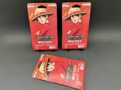 One Piece TCG OP-13 Carrying On His Will Sleeved Booster Pack Lot of 3 - Image 1