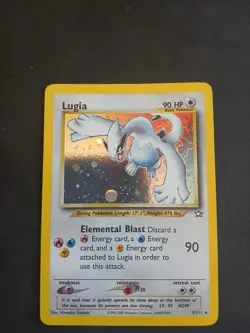 Pokemon TCG Lugia Neo Genesis Holo Rare Vintage Card 9/111 Unlimited LP/NM 9/111 - Image 1