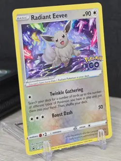 Pokemon Card Radiant Eevee SWSH230 Holo Rare Black Star Promo Pokemon Go 2022 NM - Image 1