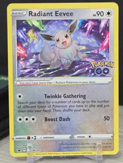 Pokemon Card Radiant Eevee SWSH230 Holo Rare Black Star Promo Pokemon Go 2022 NM - Image 3