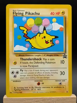 Pokemon TCG Flying Pikachu #25 Vintage Black Star Promo Card - Image 1