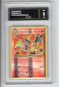 CHARIZARD XY EVOLUTIONS SET RARE REVERSE HOLO-FOIL POKEMON 11/108 SLABBED GMA 9 - Image 1