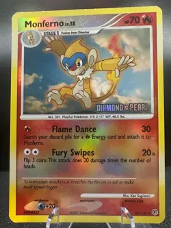 Monferno 056/130 Burger King Promos Pokemon Moderately Played - Image 1
