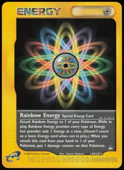 Rainbow Energy 144/147 Aquapolis Rare Pokemon Card - NM - Image 1