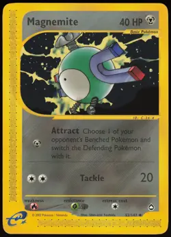 Magnemite 52/147 Aquapolis Uncommon Pokemon Card - NM - Image 1
