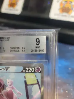BGS 9 MINT MEWTWO V #072 ULTRA RARE 2022 POKEMON GO POKEMON TCG - Image 2