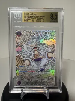 BGS 9.5 Monkey.D.Luffy Gold Foil SP OP05-119 A Fist of Divine Speed - Image 1