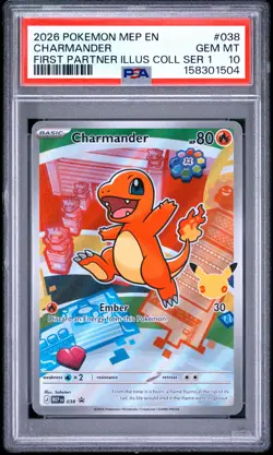 2026 Pokemon Black Star Promo #038 Charmander First Partner Series 1 PSA 10 - Image 1