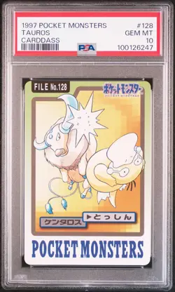 1997 POCKET MONSTERS CARDDASS #128 TAUROS PSA 10 - Image 1